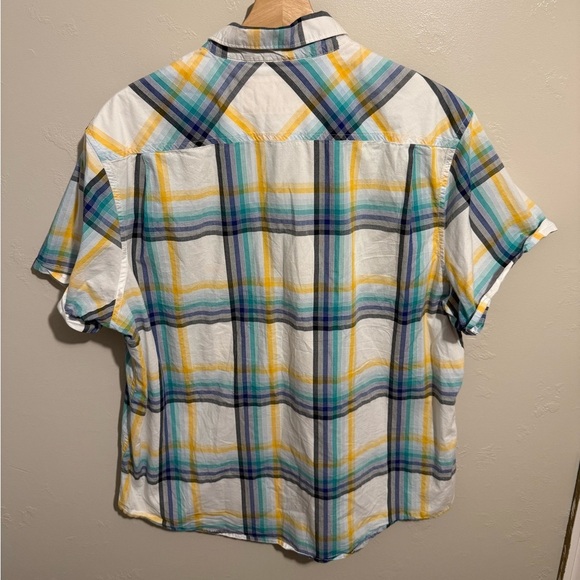 Original Penguin Men's Multicolor Plaid Button Down Short Sleeve Shirt Cotton XL - Picture 11 of 12